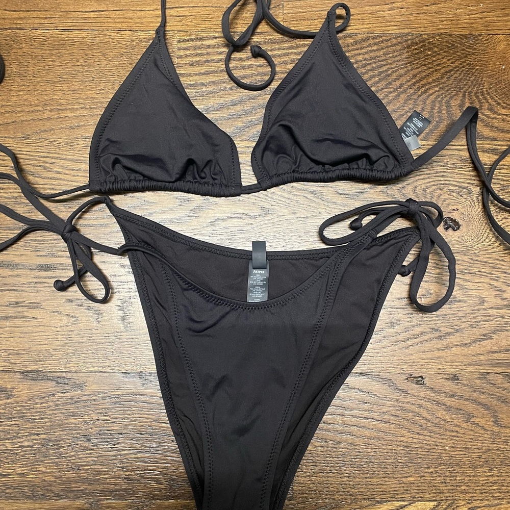SKIMS Black Triangle Bikini Set